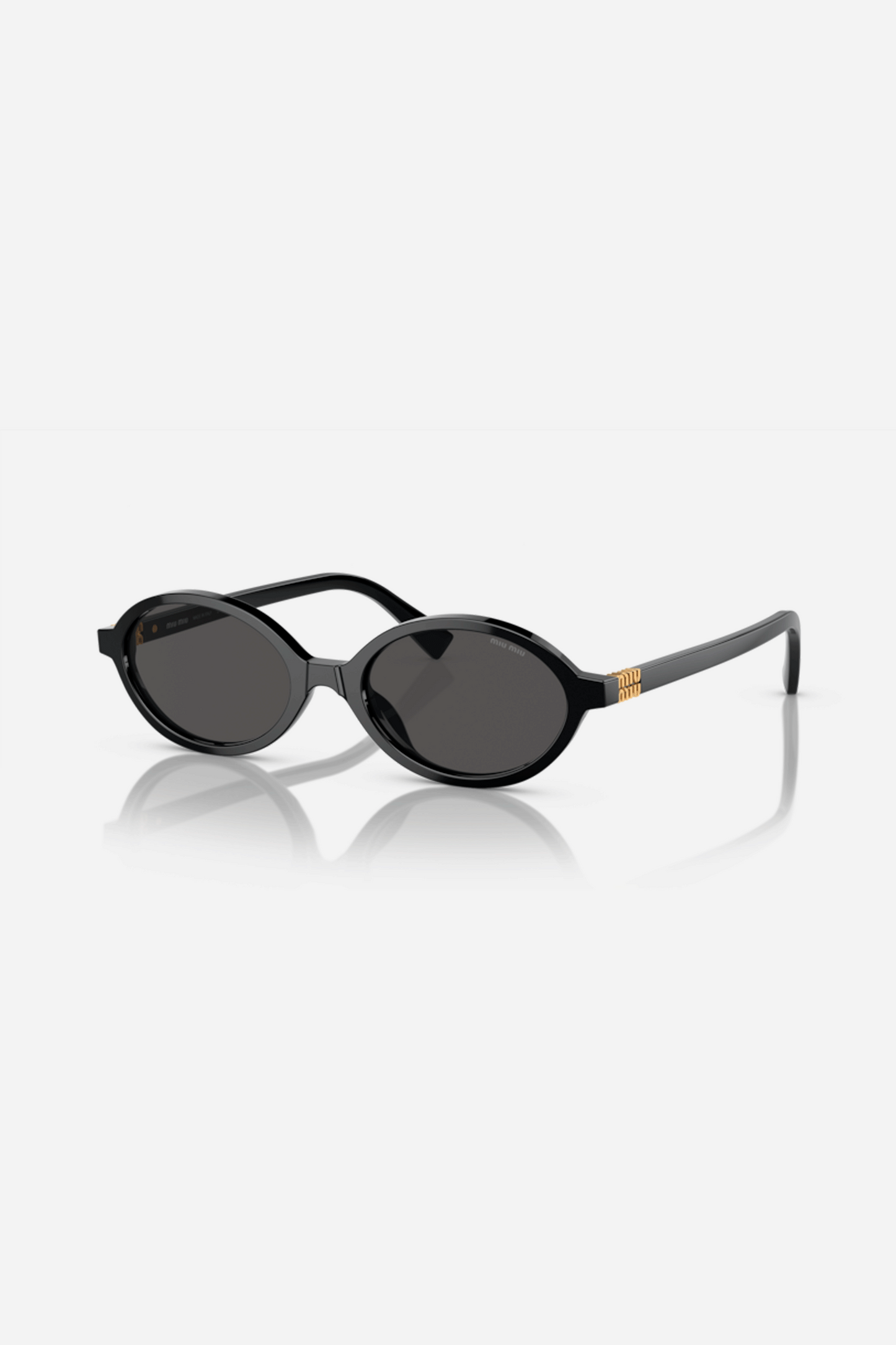 Miu Miu oval acetate black sunglasses