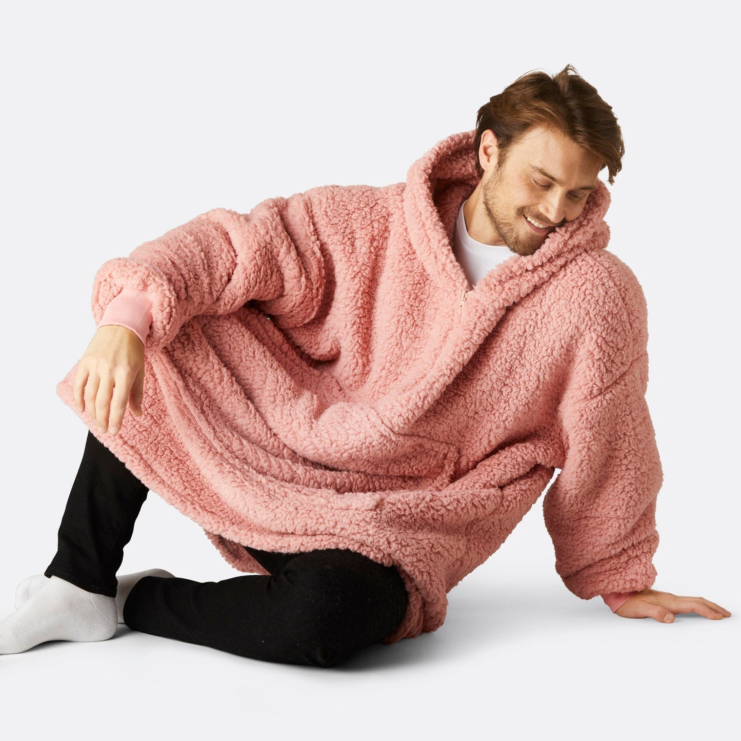 Roze Sherpa HappyHoodie Unisex